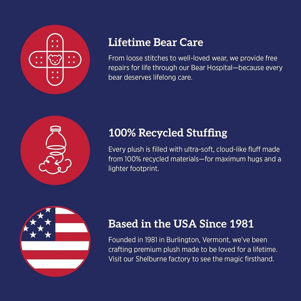 18 Inch Medium Teddy Bear | Soft Teddy Bear Stuffed Animal | Buttercream Classic Stuffed Bear Plushie | Perfect Easter Stuffed Bear Gift | Stuffed in USA with Recycled Filling